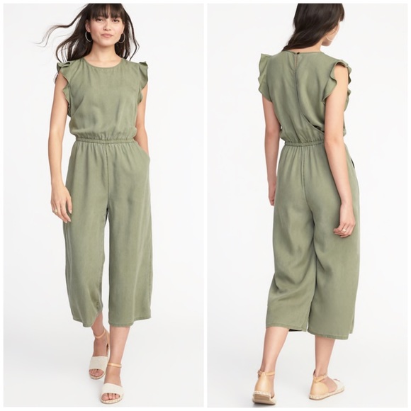 old navy olive green jumpsuit